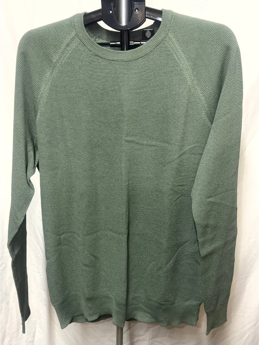 J. Crew Men's Raglan Olive Crewneck Sweater